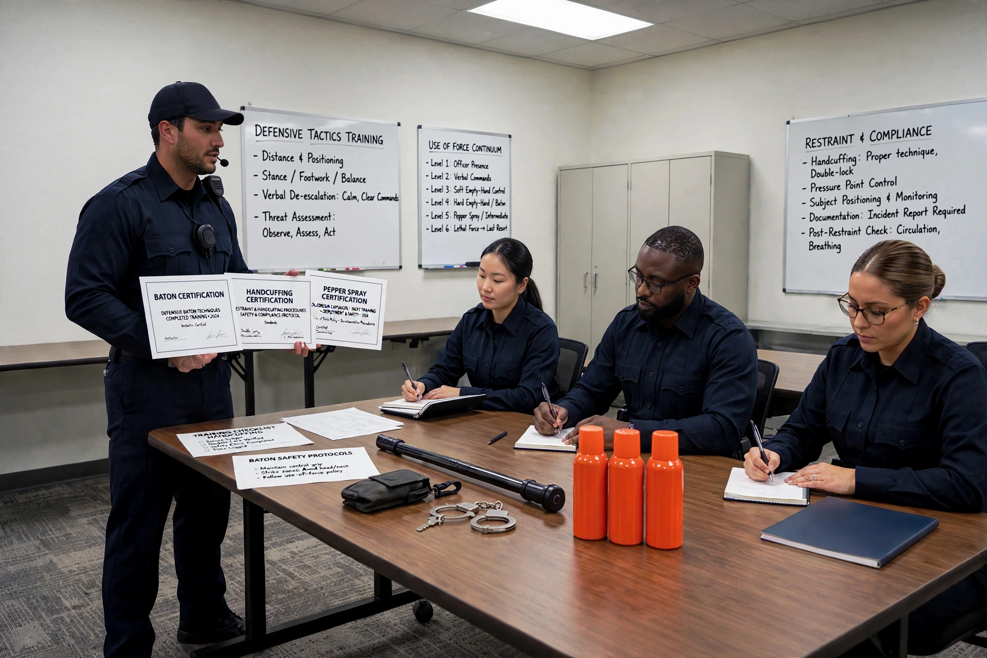 Essential Baton, Handcuffing, and Pepper Spray Certifications for Security Officers