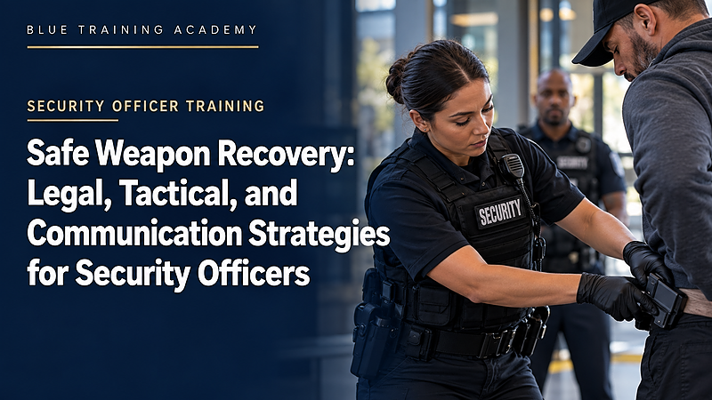 Safe Weapon Recovery course cover. Contact (833) 390-6810.